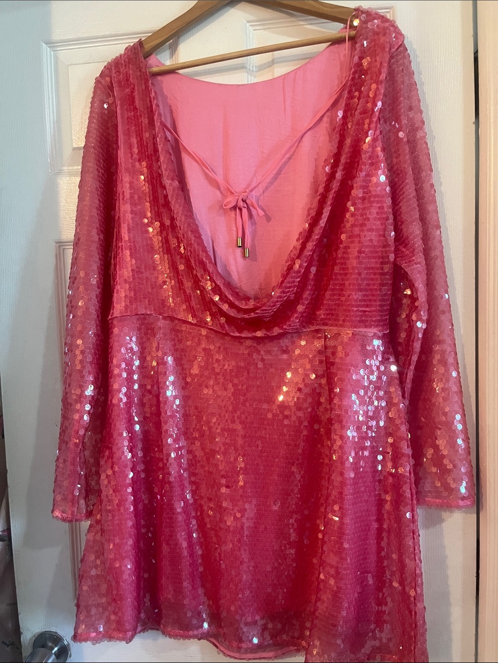 Anthropologie Backless Sequin Pink Party Dress - Picture 2 of 2